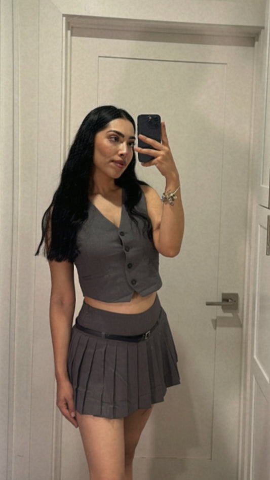 Gray Skirt Set